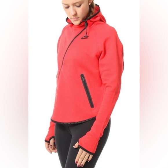 Nike Tops - Nike Tech Butterfly Women's Red Athletic Hoodie Cropped Jacket Size Small